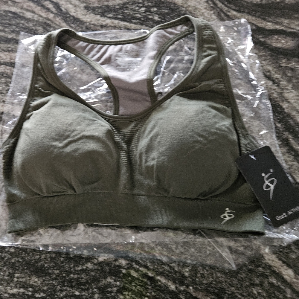 Olive Green Sports Bra